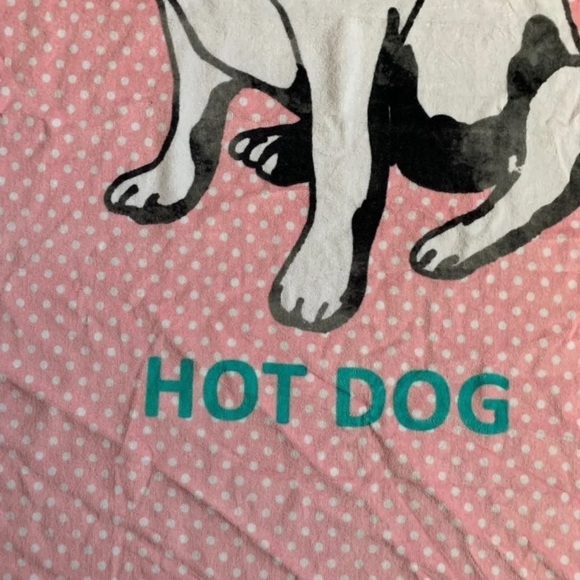 Boston Terrier beach towel hot dog polka dot pink - Picture 5 of 7